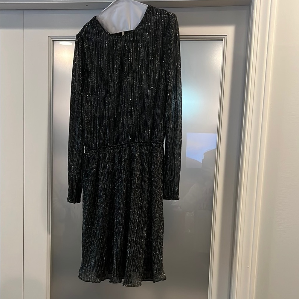 White House Black Market Black Long Sleeve Crew Neck Sundress